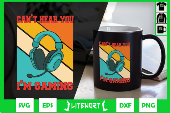 CANT HEAR YOU IM GAMING Headphones Graphics for Crafts