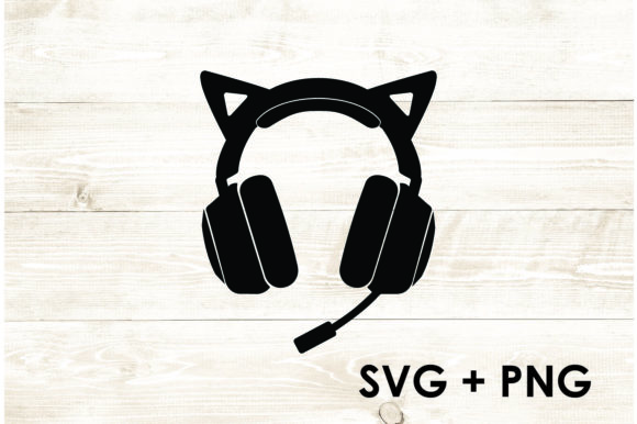 Cat Kitty Headset Gamer Gaming SVG: A Graphic Design Asset for Crafts