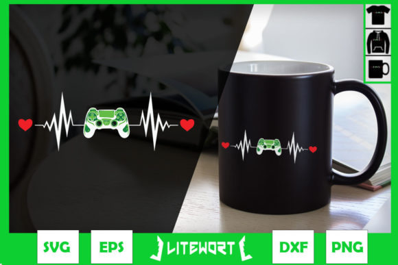Gamer Heartbeat Video Gaming Game Lover Graphics in Crafts