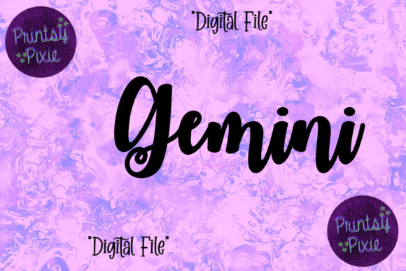 Gemini Zodiac Signs Graphics for Crafts