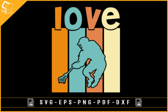 Love Vintage Retro Lacrosse Game Design Graphics