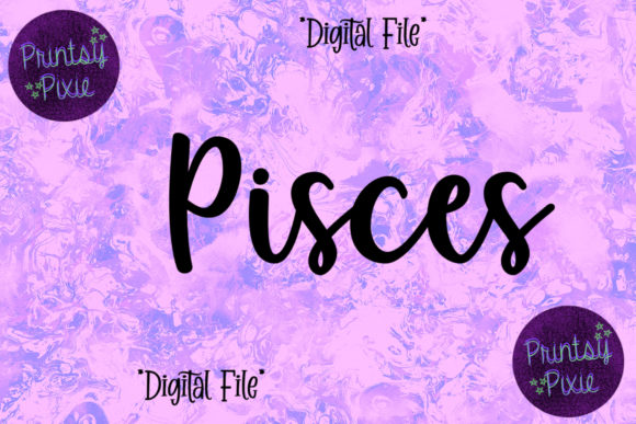Pisces Zodiac Sign Graphics for Crafts and Content